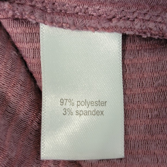 24/7 by Maurices Plus Size 1x Ribbed Knit Short Sleeve Tee Mauve Boxy Lagenlook - Picture 7 of 9